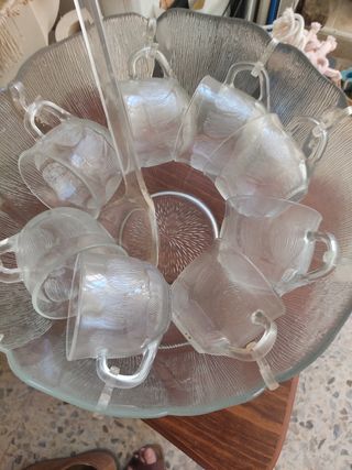 Ponchera de vidrio vintage