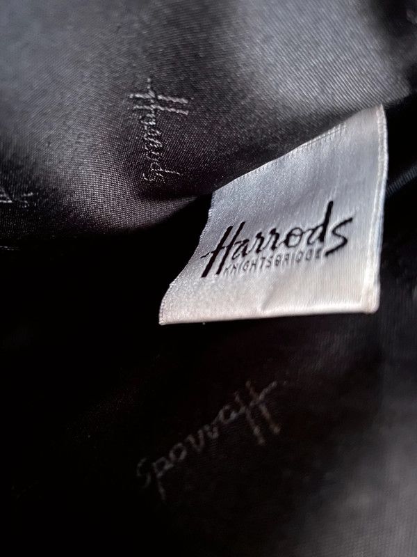 Borsa a spalla Harrods in pelle e tessuto