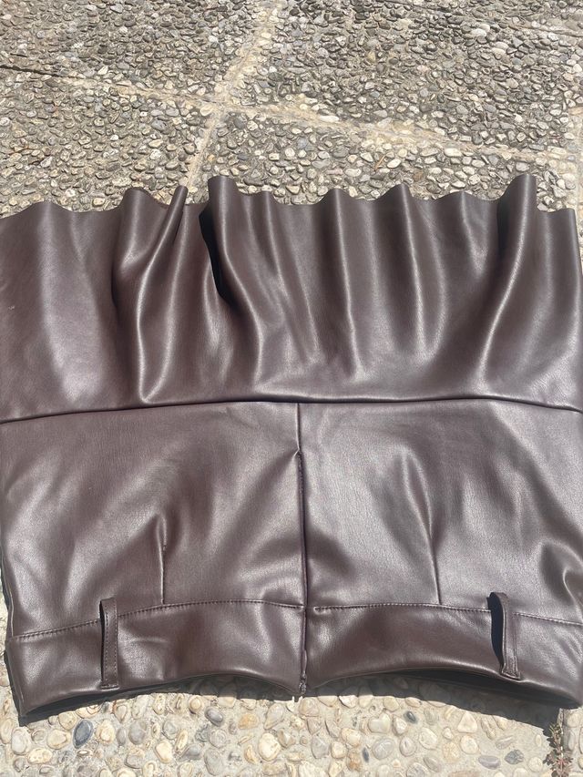 Gonna marrone similpelle