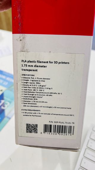 Filamento For 3D  1.75 mm 1 Kg 