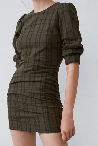 Vestido cuadros Zara