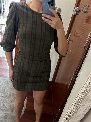 Vestido cuadros Zara