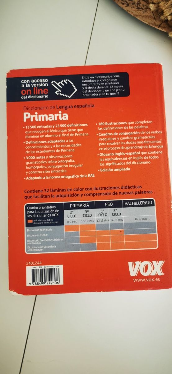 DICCIONARIO PRIMARIA LENGUA ESPAÑOLA