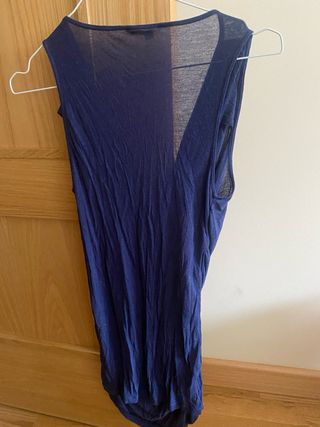 Camiseta sin mangas marino Massimo Dutti