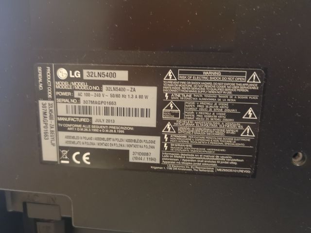 Televisor LG37', sin imagen con Voz