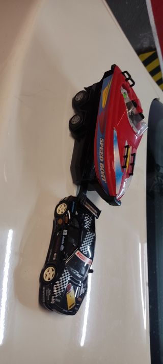 Lancha y remolque para Slot