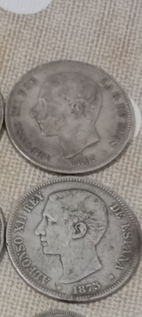 Monete in argento da 5 e 2 peseta