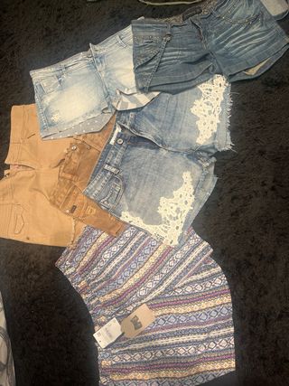 shorts vaqueros y vermuda de tela