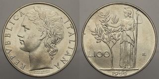 100 Lire 1966 FDC E6