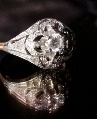Anillo oro  diamantes vintage 