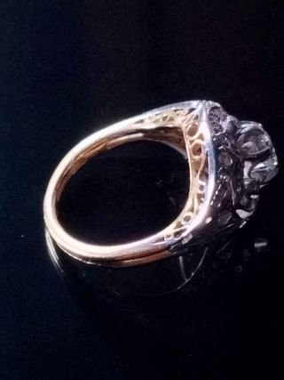 Anillo oro  diamantes vintage 