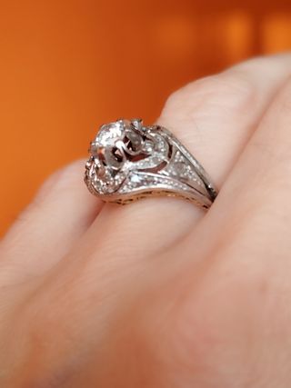 Anillo oro  diamantes vintage 