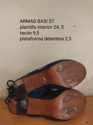 ARMAND BASI - zapatos destalonados tacón azul 37