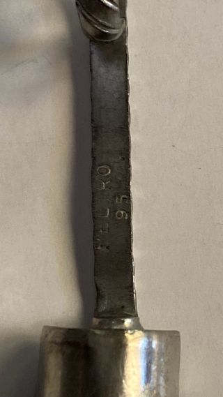 3 Porta tazza da caffe’ e cucchiaino in peltro 95%