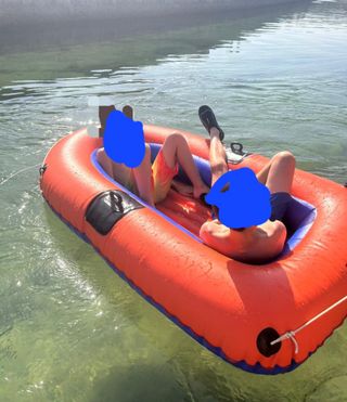 Lancha para playa o río con 2 remos+hinchador
