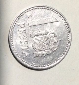 Moneda de 1 peseta plateada