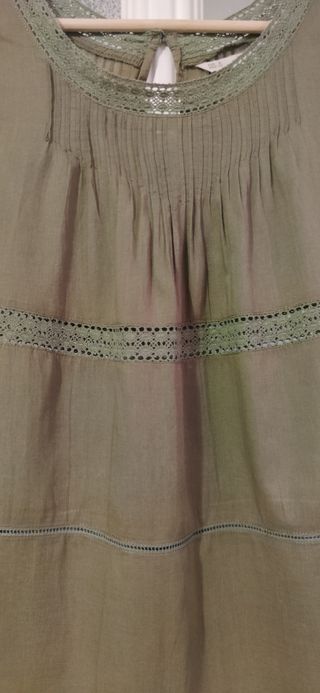 Blusa verano sin mangas verde caqui