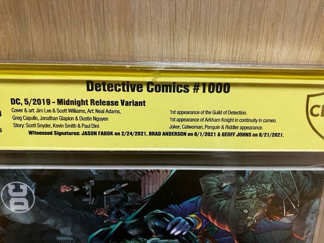 Cbcs batman firmado 3x Geoff johns  cgc