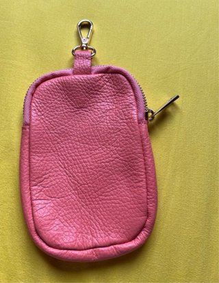Monedero Movil piel color coral