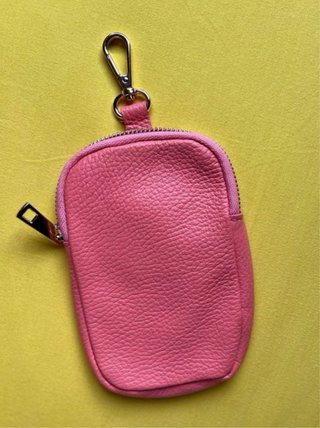 Monedero Movil piel color coral