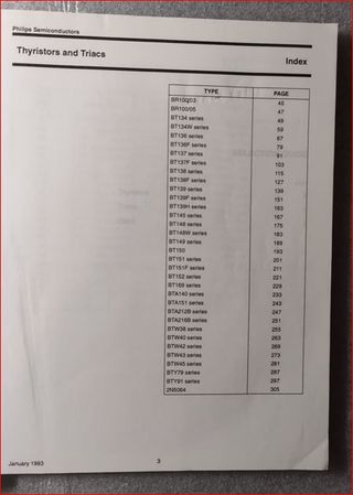 TABLAS CARACTERÍSTICAS TRIACS-TIRISTORES-DIODOS...