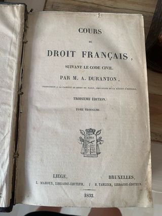 Tre volumi ( Corso Diritto Francese del 1832)