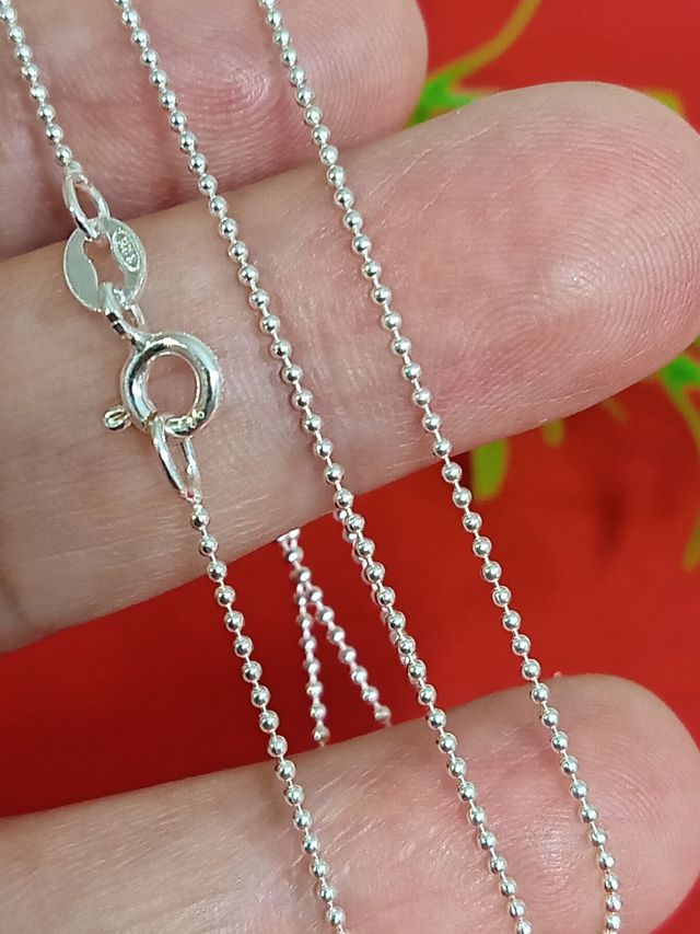 Cadena 40 cm Bolas De Plata De Ley 925