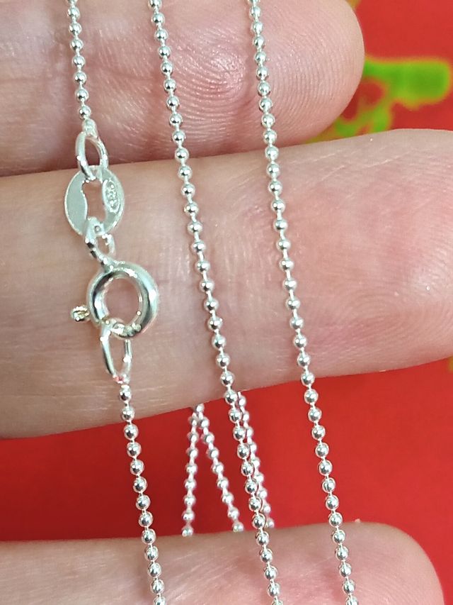 Cadena 40 cm Bolas De Plata De Ley 925
