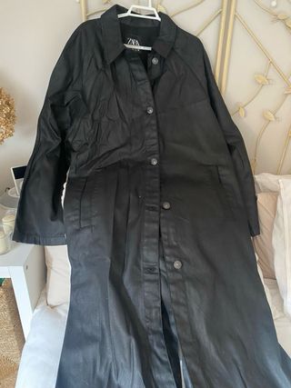 Gabardina denim oversize zara