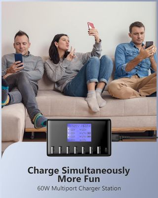 Cargador inteligente USB 7+1 60w
