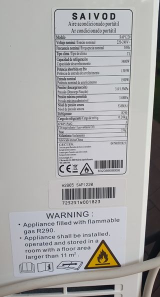 Aire Acondicionado Portátil Saivod