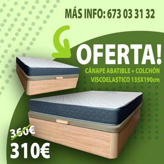 PACK AHORRO CANAPE + COLCHON VISCOELASTICO 135X190
