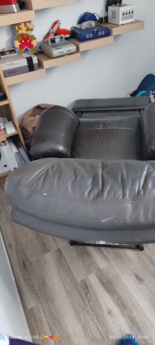 Sillón reclinable de piel