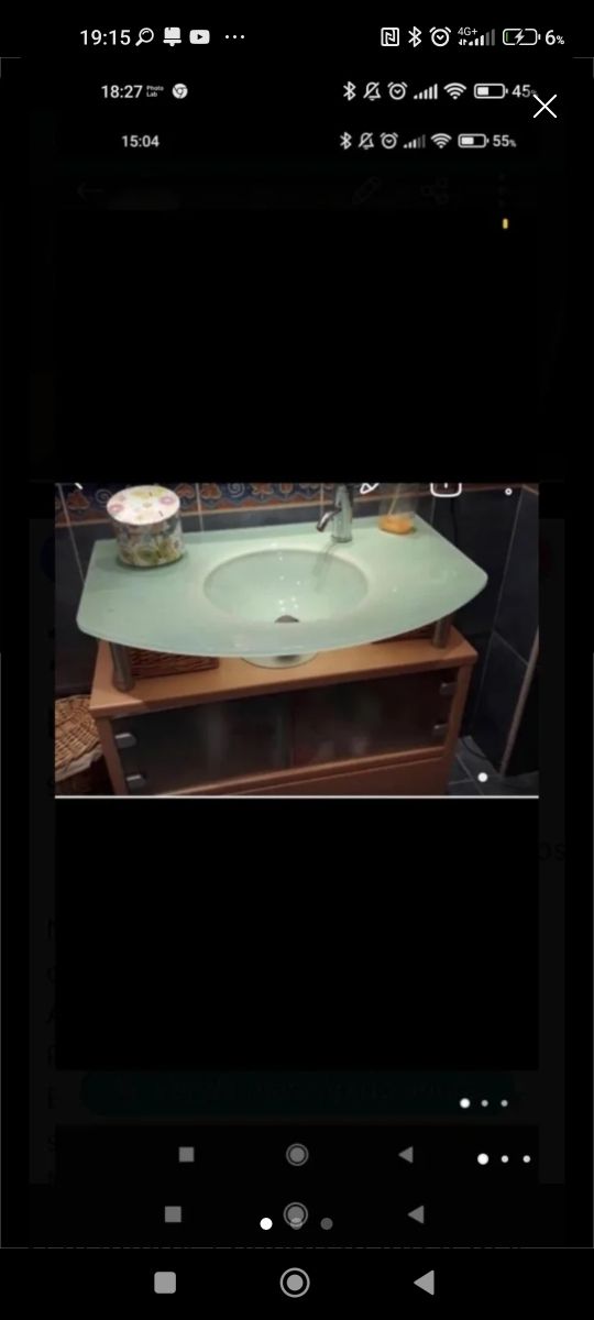 Lavabo 80 cristal 80y mueble