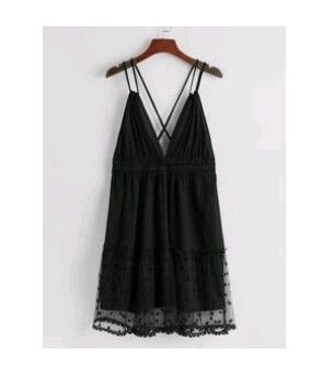 Abito nero a pois e tulle 