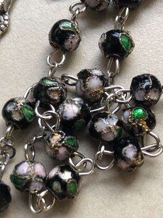 OFERTA, rosario italiano cloisonne negro. 