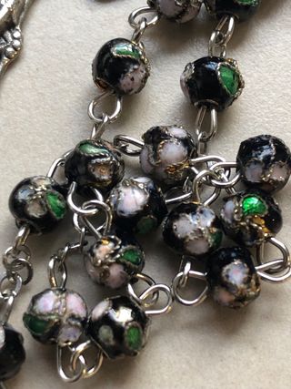 OFERTA, rosario italiano cloisonne negro. 