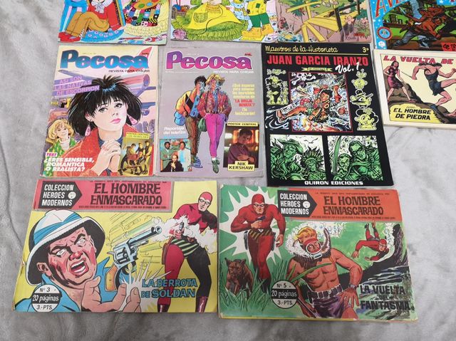 Lote 5 cómics y 5 revistas cómic antiguos