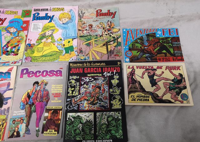 Lote 5 cómics y 5 revistas cómic antiguos