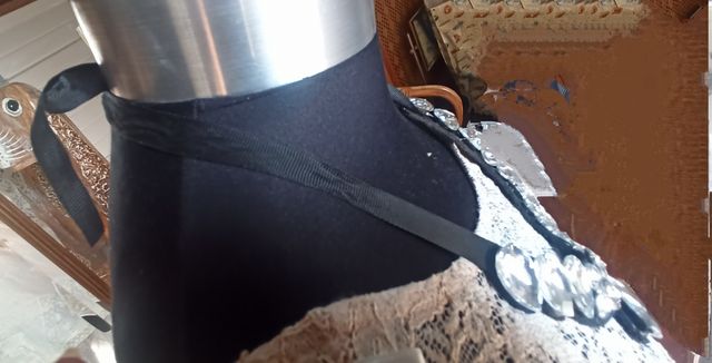 Collana girocollo stoffa e perline