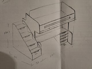 Cama alta con escritorio 