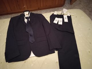 Traje Hugo Boss lino niño azul marino 