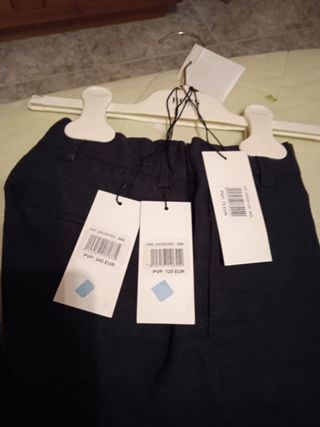 Traje Hugo Boss lino niño azul marino 
