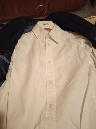 Traje Hugo Boss lino niño azul marino 