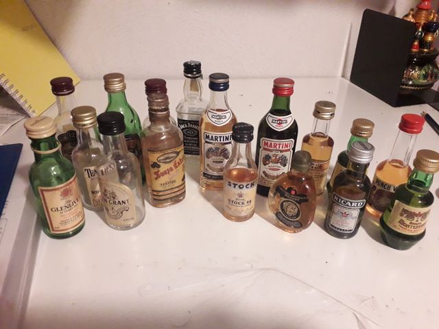 17 bottiglie mignon 8 vuote