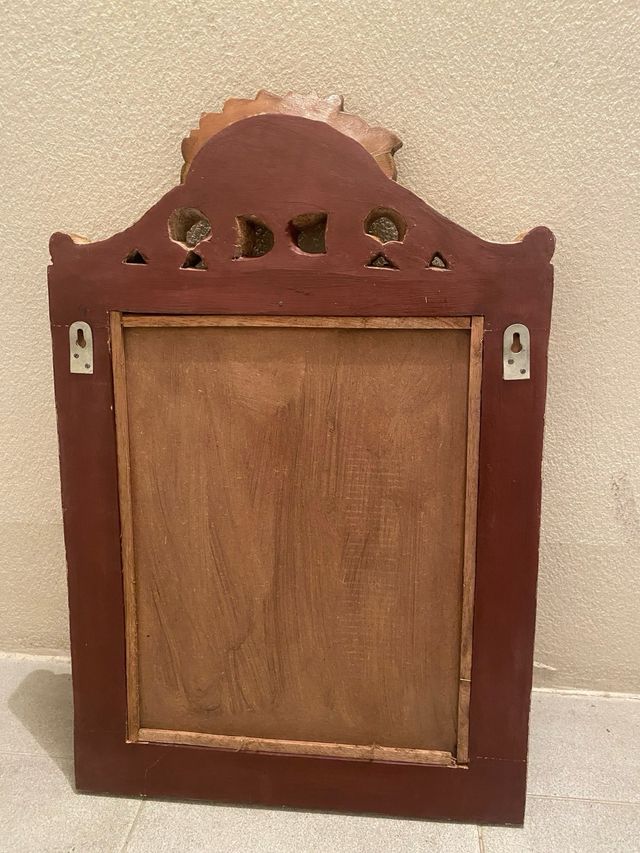 Espejo madera maciza tallado