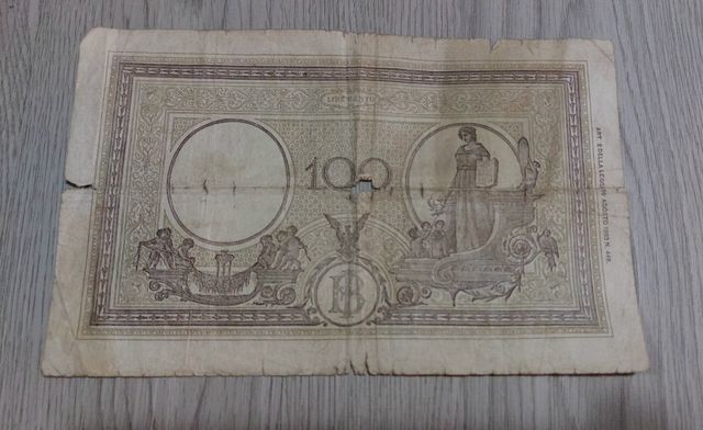Banconota cento lire 1943 vintage
