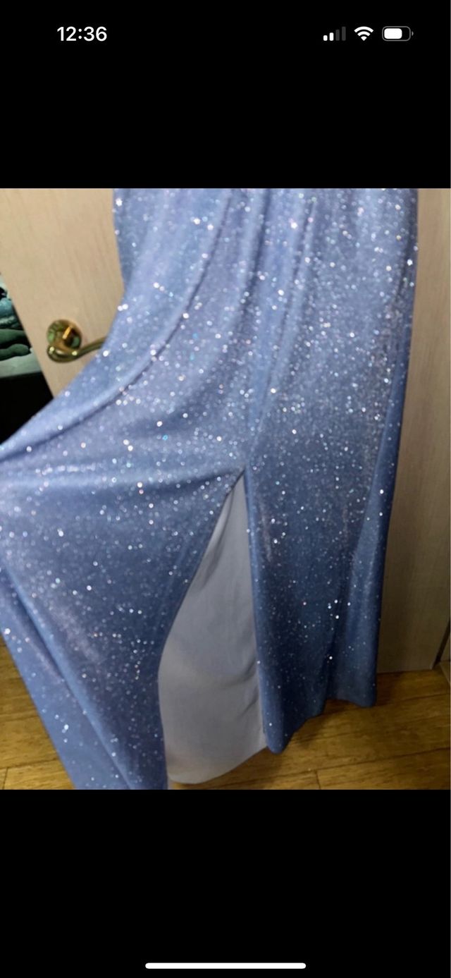 Vestito da sera celeste lurex NUOVO