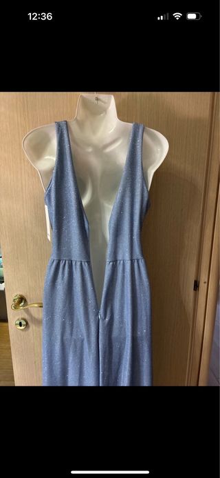 Vestito da sera celeste lurex NUOVO