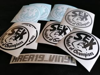 Pegatina Sex, breakfast of champions